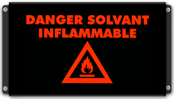 Panneau DANGER SOLVANT INFLAMMABLE