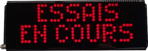 Panneau 'Essais en cours'