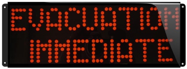 Panneau 'Évacuation immédiate'